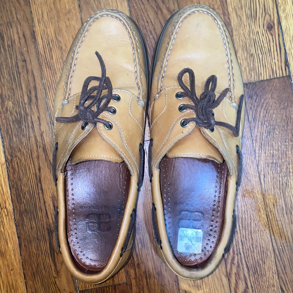 Allen Edmonds shoes. Light brown. In good condition. Very good for casual wear